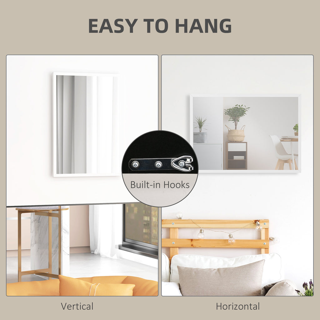 20" x 28" Bathroom Mirror for Wall, Rectangular Mirror for Living Room, Bedroom, Entryway, White