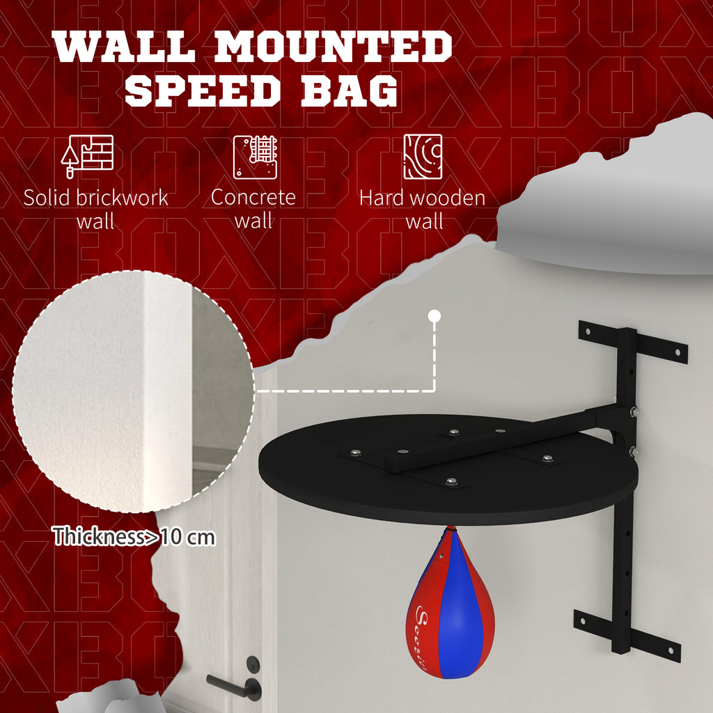 Soozier Wall Mounted Speed Bag Platform, Height Adjustable Punching Bag Training Kit
