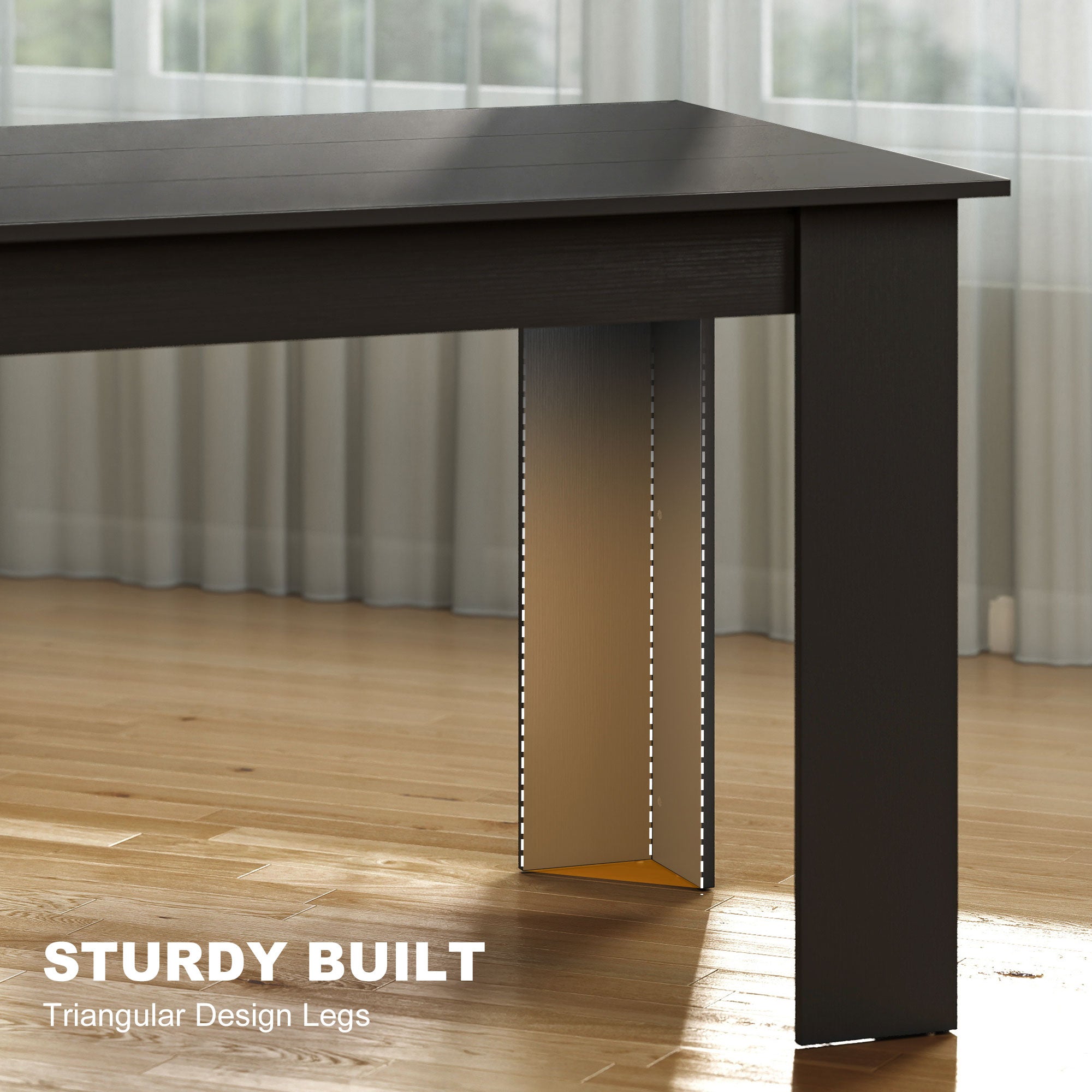 47" Kitchen Table for 4-6 People, Dining Table with Wood Effect for Dining Room, Oak