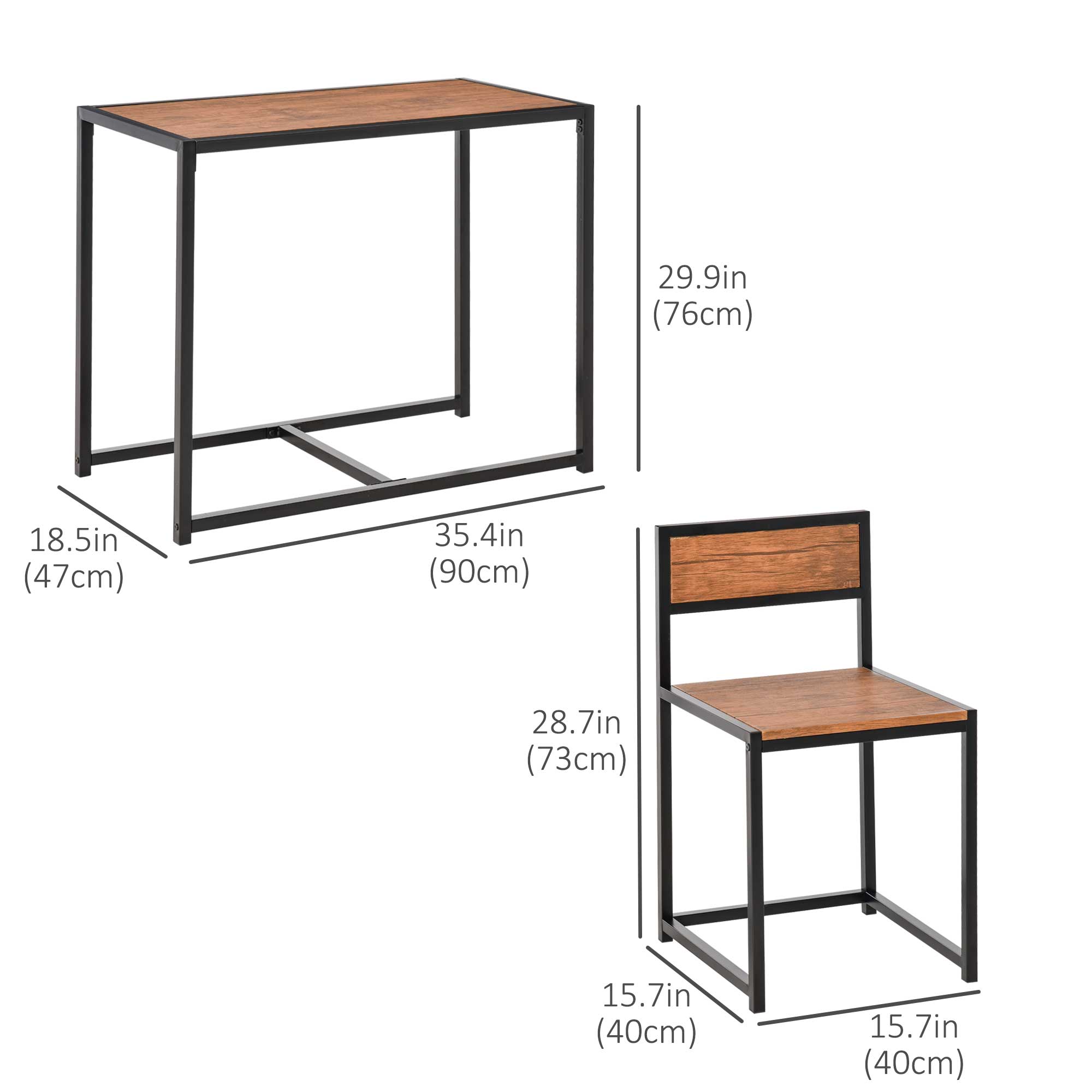 Dining Table Set, Industrial Dining Set for 2, Kitchen Table and Chairs for Small Space, Dining Room Table with Chairs