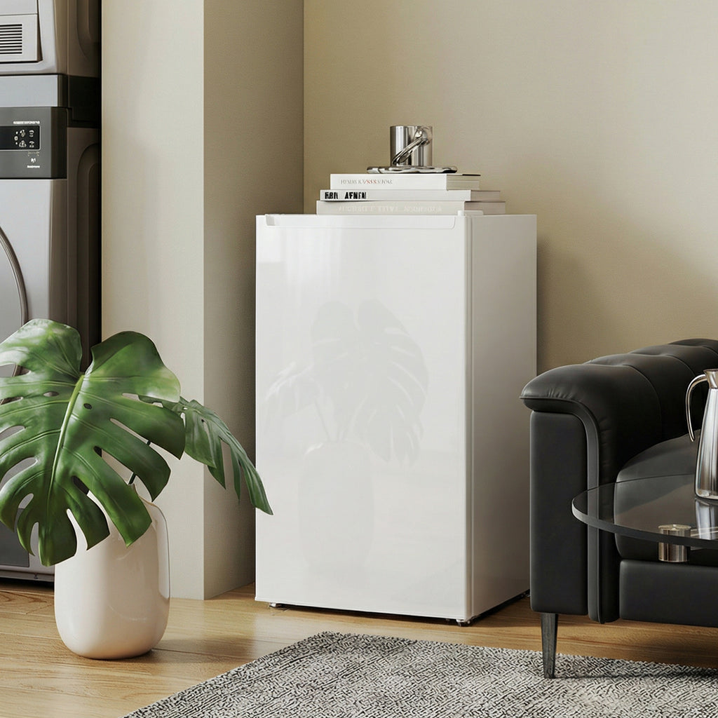 1.1 Cu. Ft. Mini Freezer, Compact Upright Freezer with Reversible Door, Removable Shelf, Adjustable Temperature, White