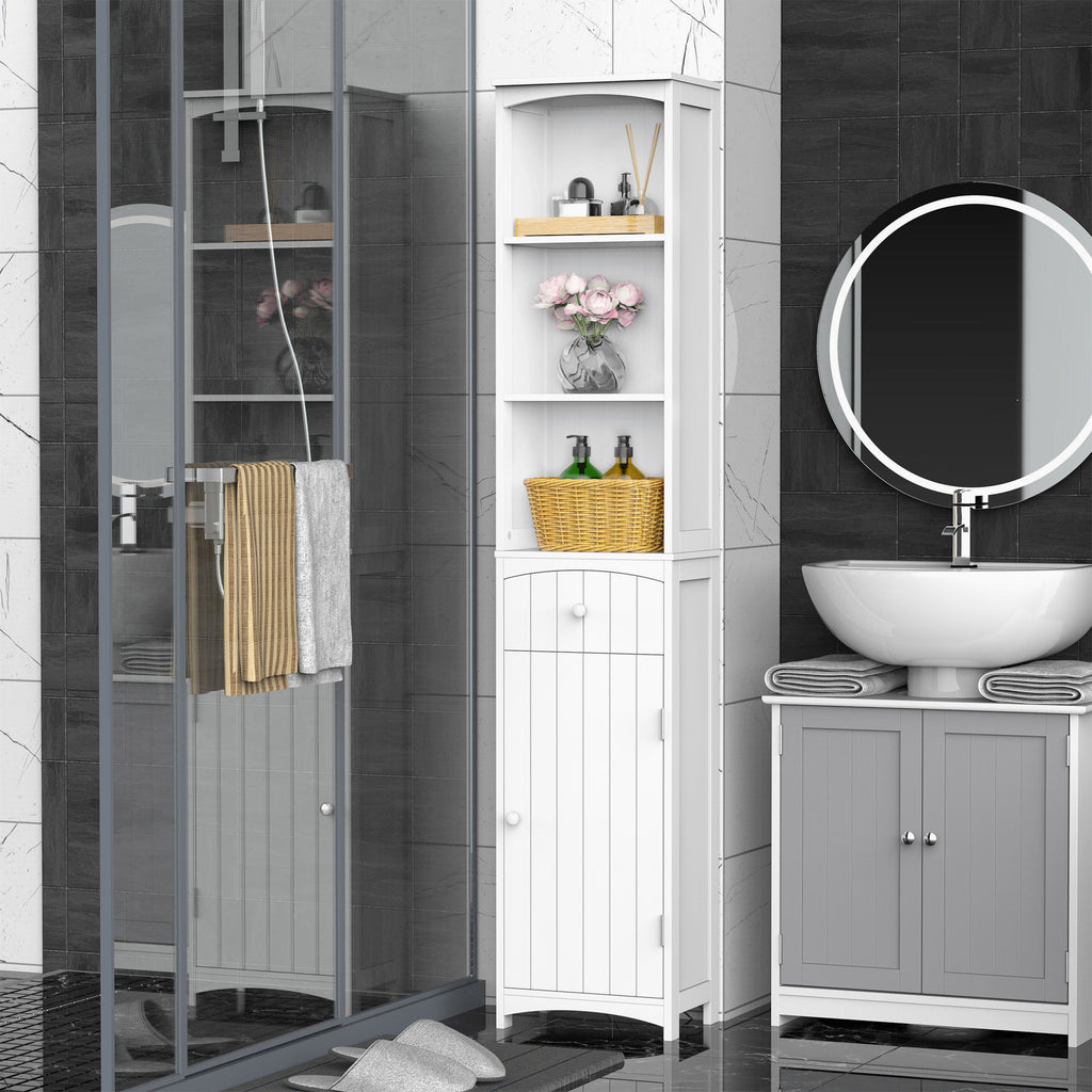 Tall Wooden Bathroom Cabinet Storage Organizer Kitchen Bedroom Decorative
