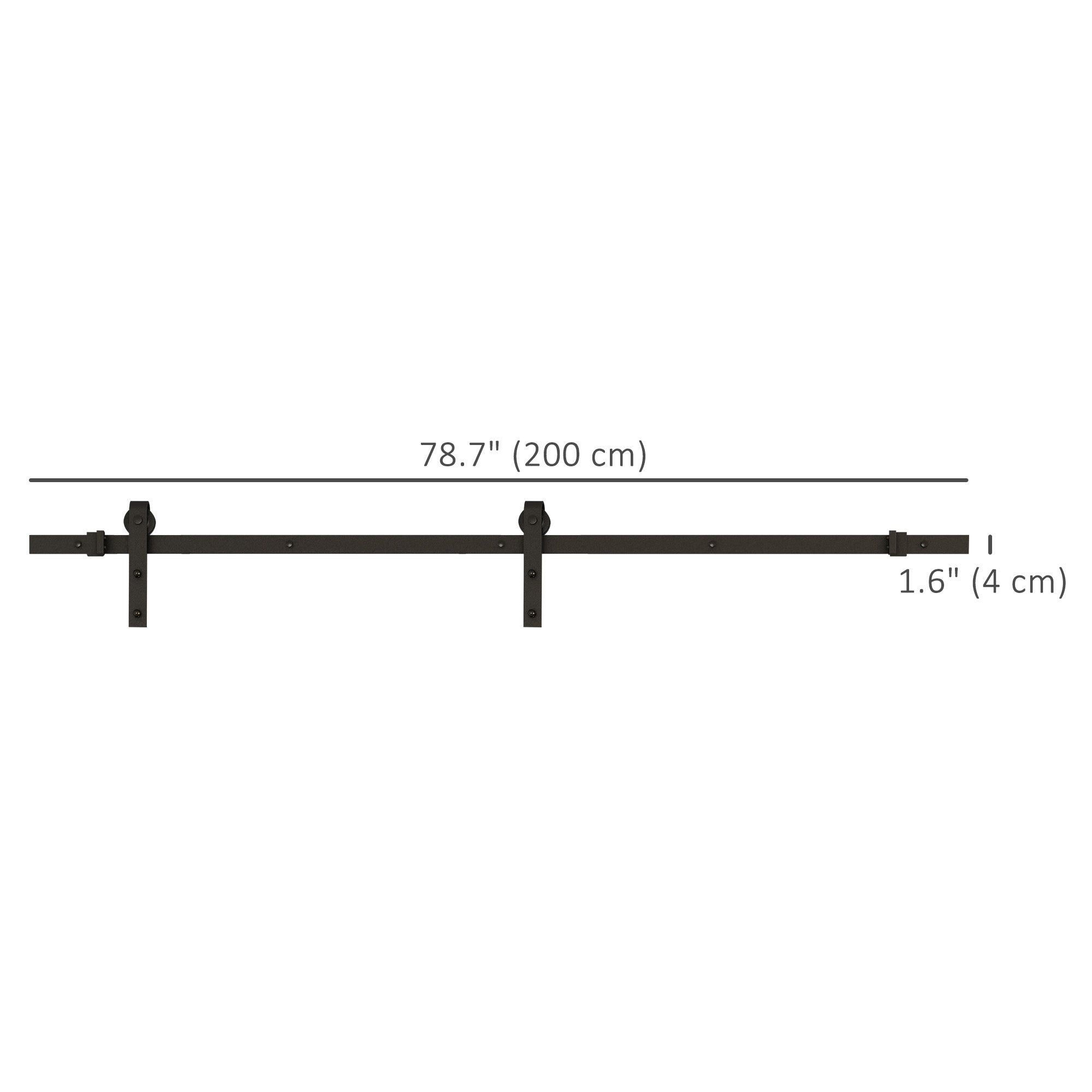 6.6FT CARBON STEEL Sliding Wood Barn Door Hardware Track Set Door System Carbon Steel J Shape Roller