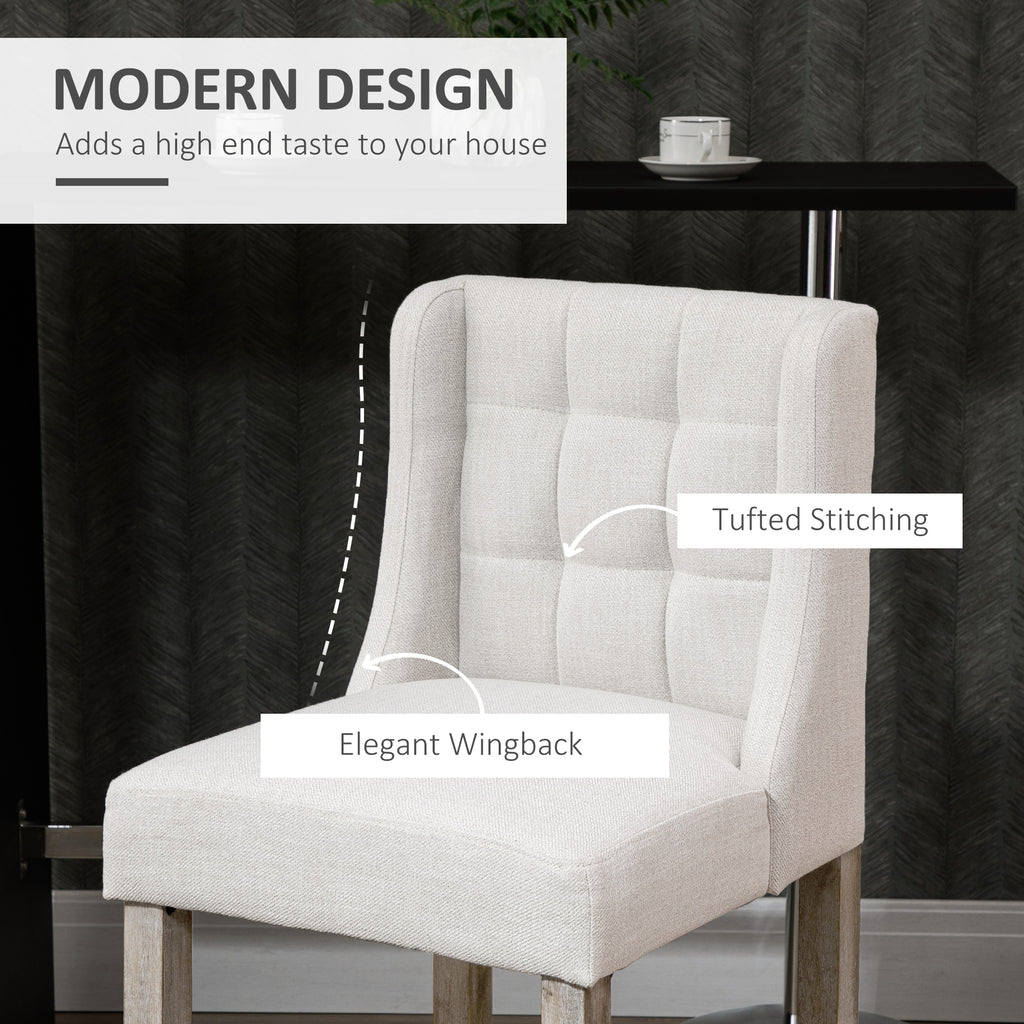 Modern Counter Bar Stools Tufted Upholstered Counter Chairs Set of 2 for Kitchen, Beige