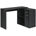 180° Rotating Home Office Corner Desk Storage Shelf Cabinet Black