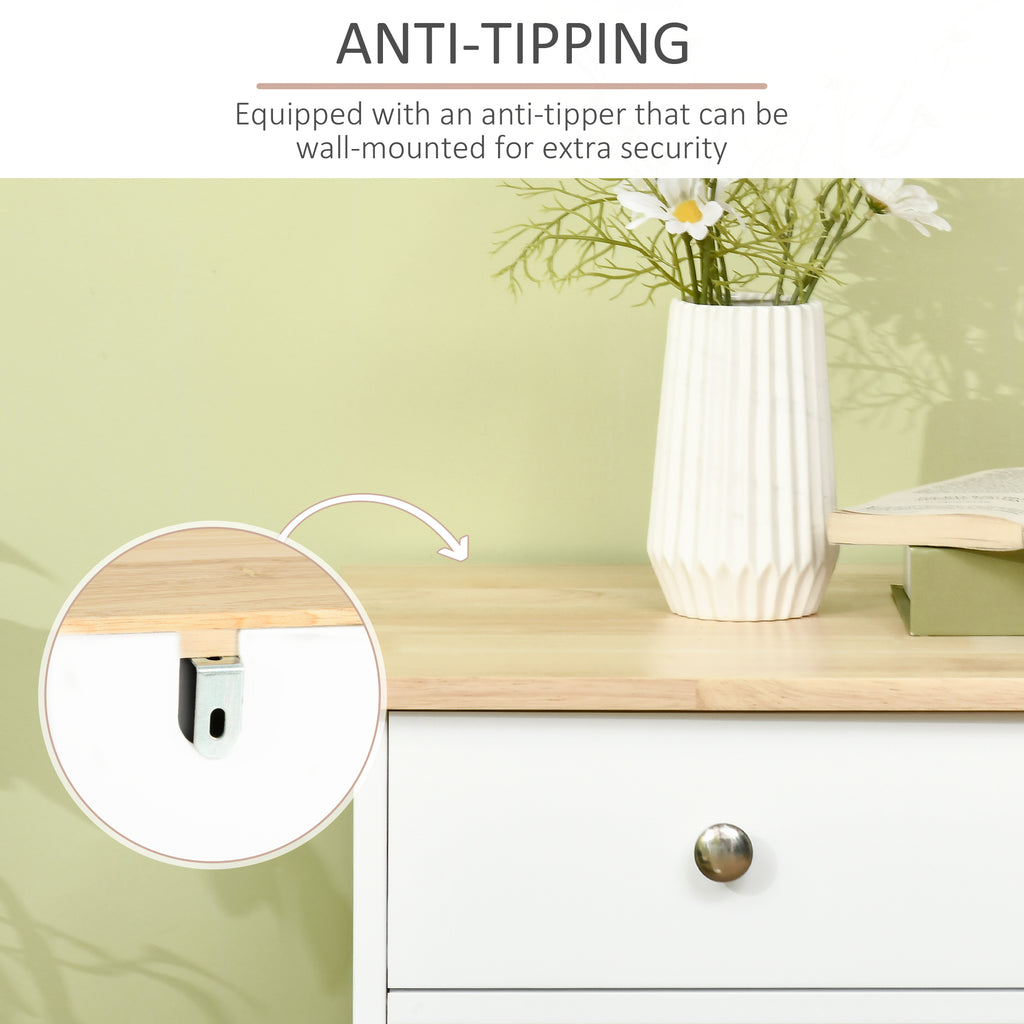 Modern Sideboard, Buffet Cabinet with Storage Cabinets, Drawers and Adjustable Shelves for Living Room, White