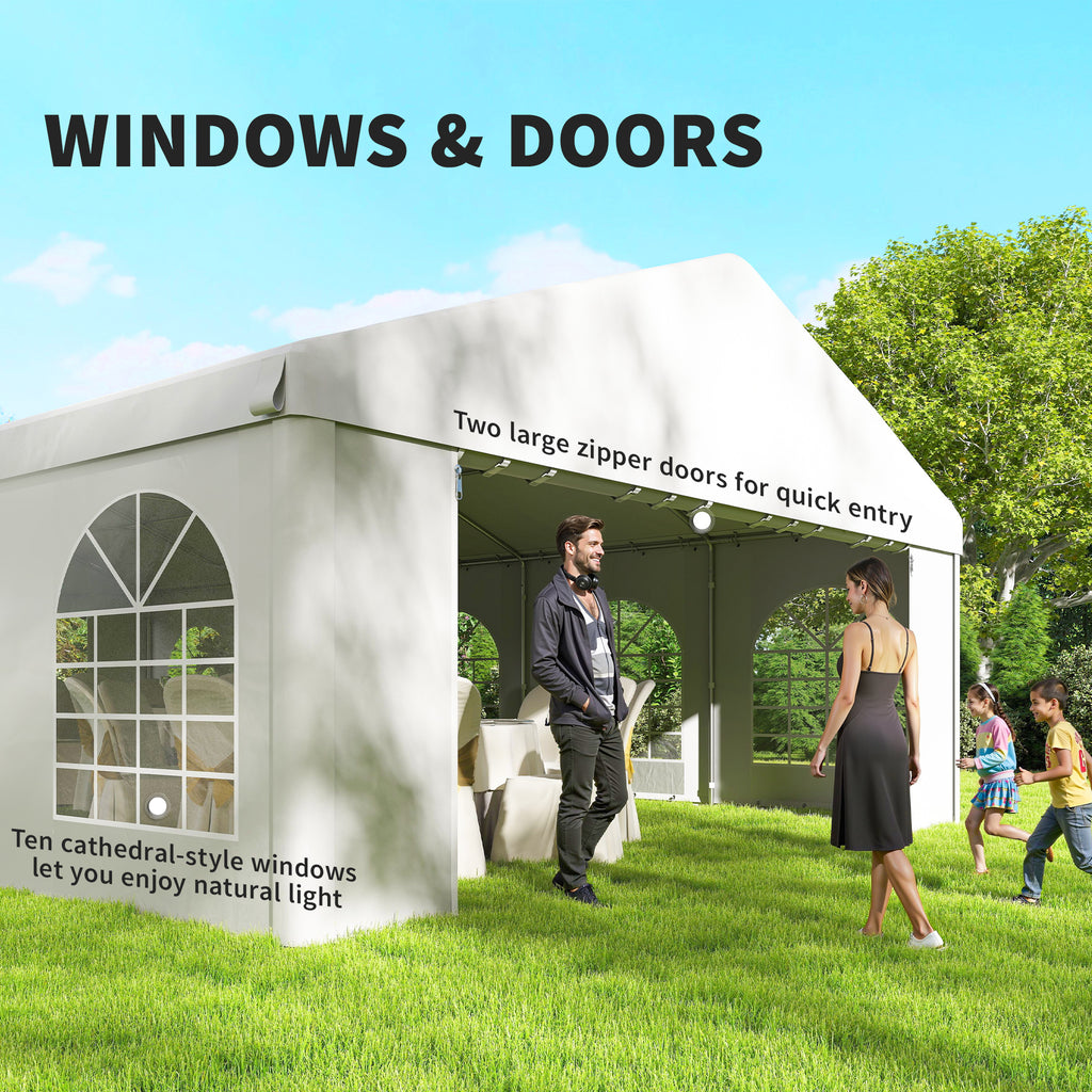 20'x33' Heavy Duty Large Party Tent & Carport with Removable Sidewalls, Portable Garage Canopy Tent, Grey