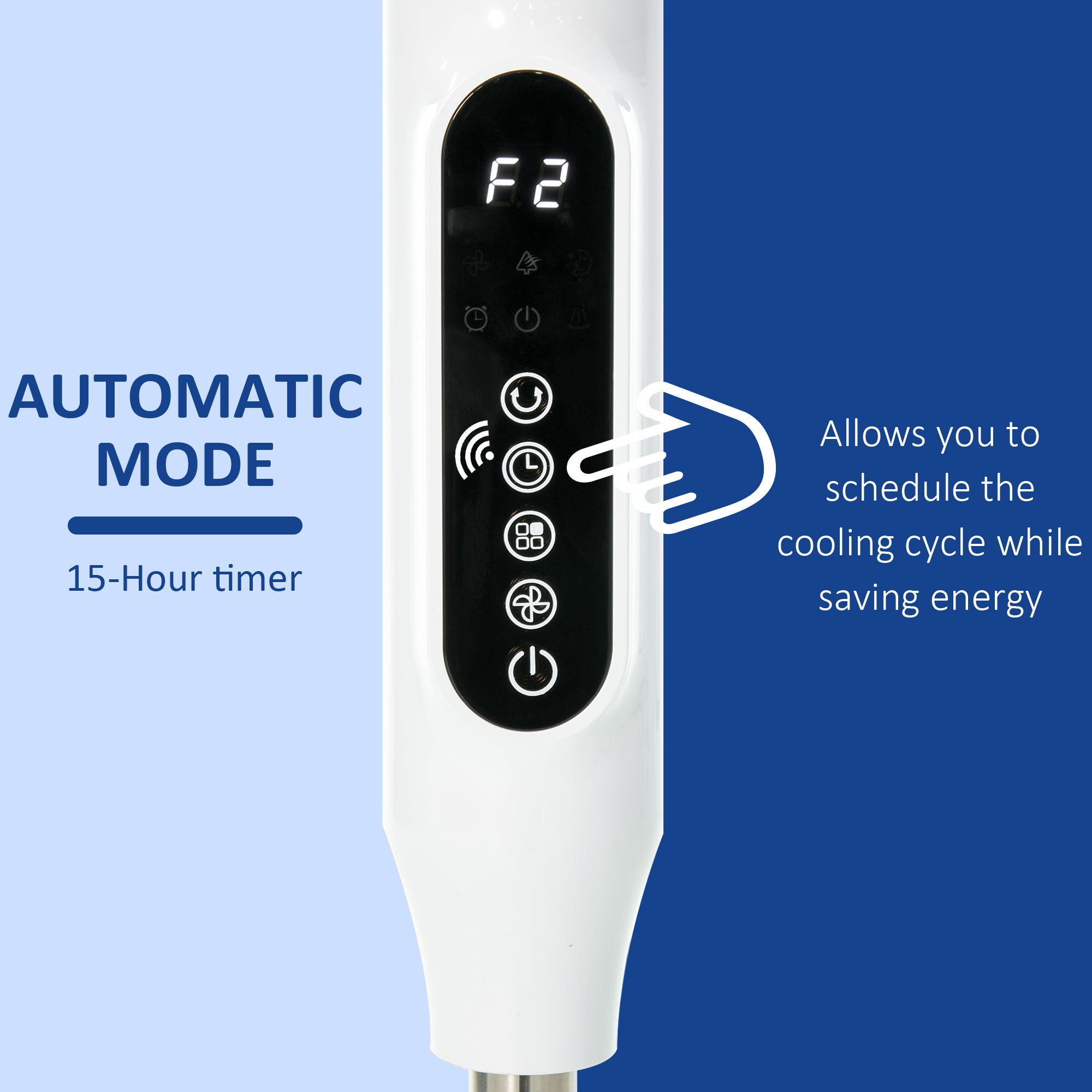 Standing Floor Fan with Remote Control, Stand Up Cooling Fan, Tall Pedestal Electric Fan for Home Bedroom, White