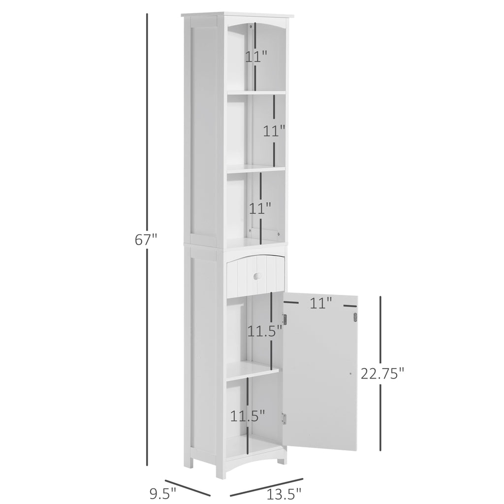Tall Wooden Bathroom Cabinet Storage Organizer Kitchen Bedroom Decorative