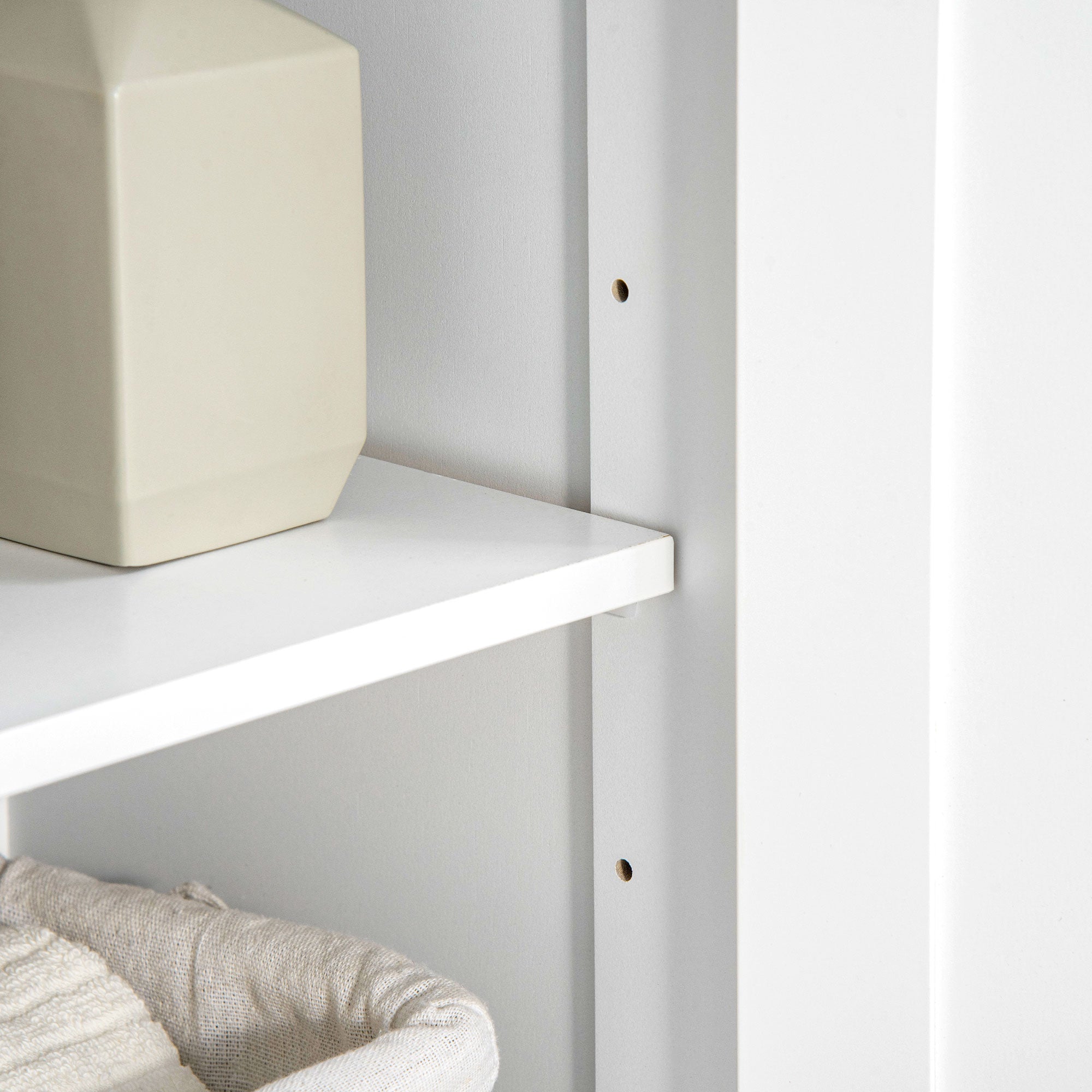 Bathroom Cabinet, Bathroom Storage Cabinet with 2 Drawers, Adjustable Shelf for Living Room, Entryway, White
