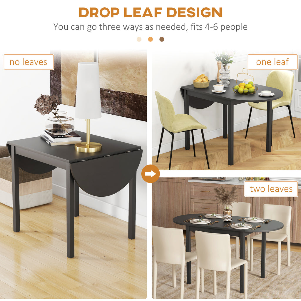 Solid Wood Kitchen Table, Drop Leaf Tables for Small Spaces, Folding Dining Table, Brown