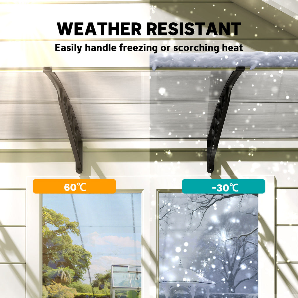 Awning Door Canopy, 78.7" x 37.8", Polycarbonate Front Door Outdoor Patio Cover for UV Protection, Clear