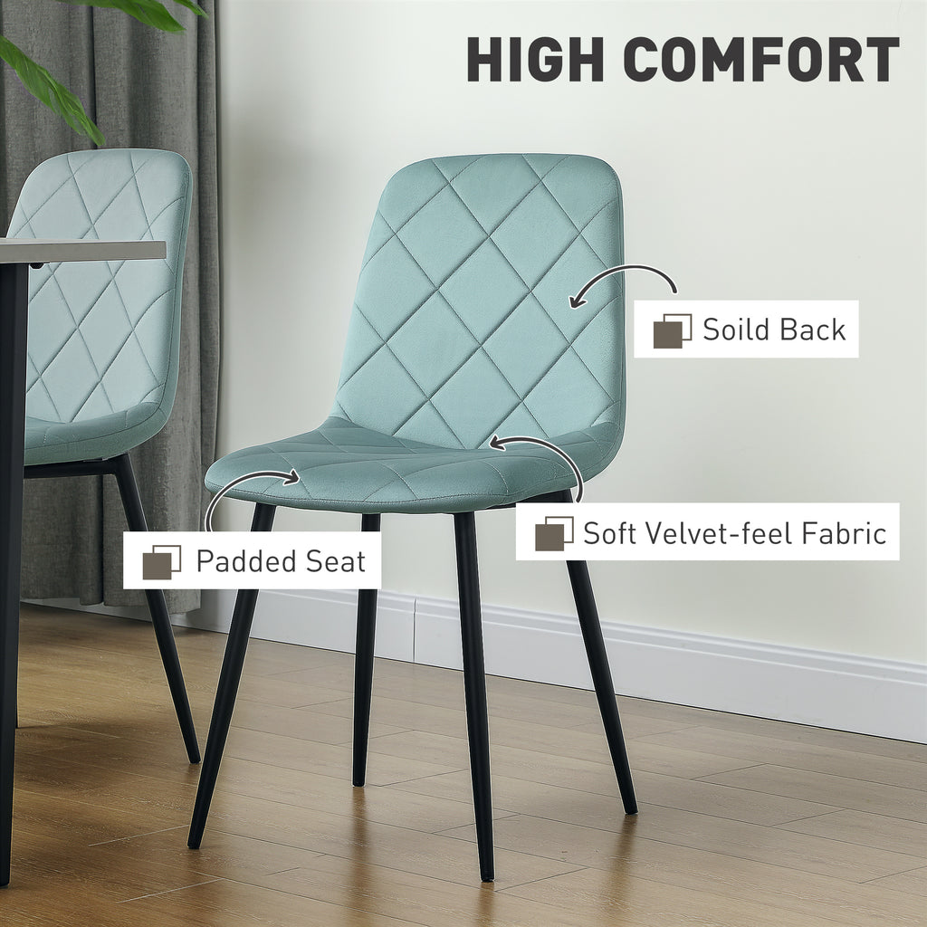 Dining Chairs Set of 4, Upholstered Dining Room Chairs with Steel Legs, Modern Kitchen Chair for Dining Room, Grey