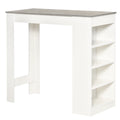 Bar Table, High Top Pub Table with 4 Storage Shelves, Modern Bar Height Table for Home Bar, Kitchen, Grey