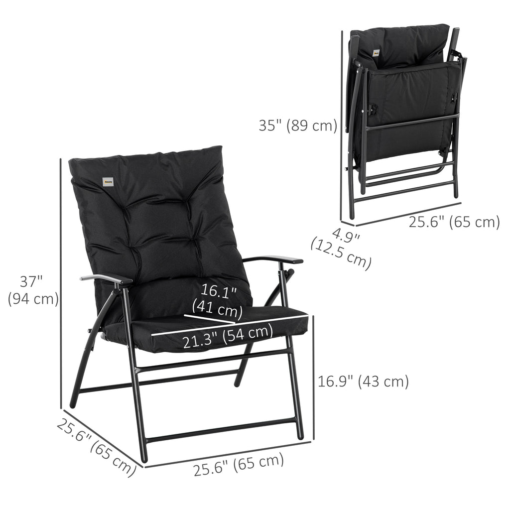 Foldable Lounge Chair, Fabric Upholstered Recliner, Outdoor Lounger with Armrest, Metal Frame for Backyard, Blue