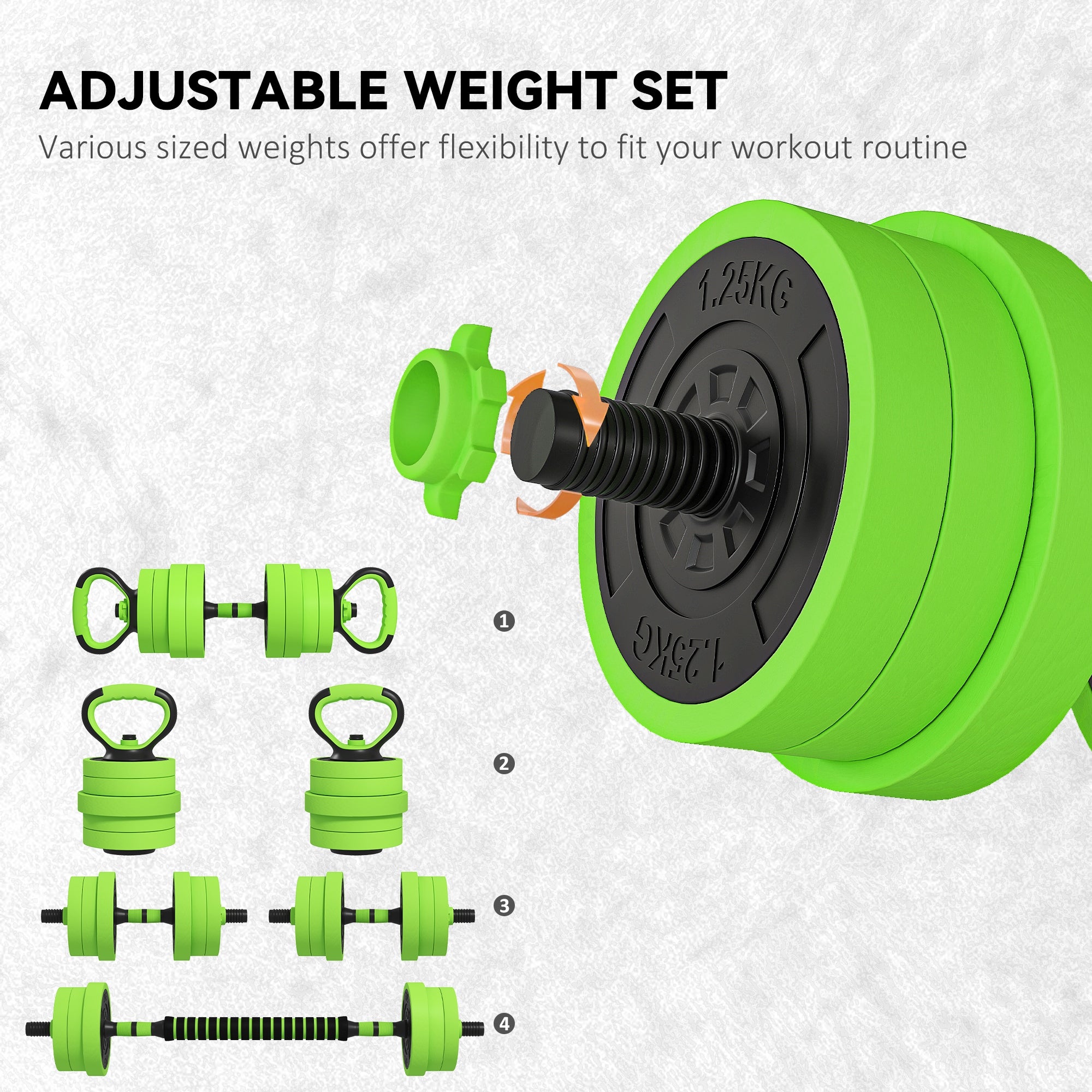 Soozier 66lbs 4-in-1 Adjustable Weight Dumbbell Set, Barbell, Kettlebell, Push Up Stand, Red