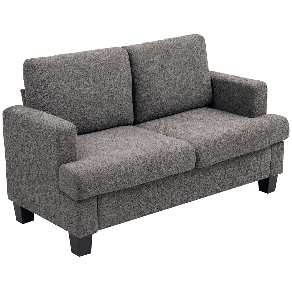 54.3" Loveseat Sofa, 2 Seater Sofa with Removable Cushions, Small Couch with Solid Wood Frame for Living Room, Dark Grey
