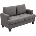 54.3" Loveseat Sofa, 2 Seater Sofa with Removable Cushions, Small Couch with Solid Wood Frame for Living Room, Dark Grey