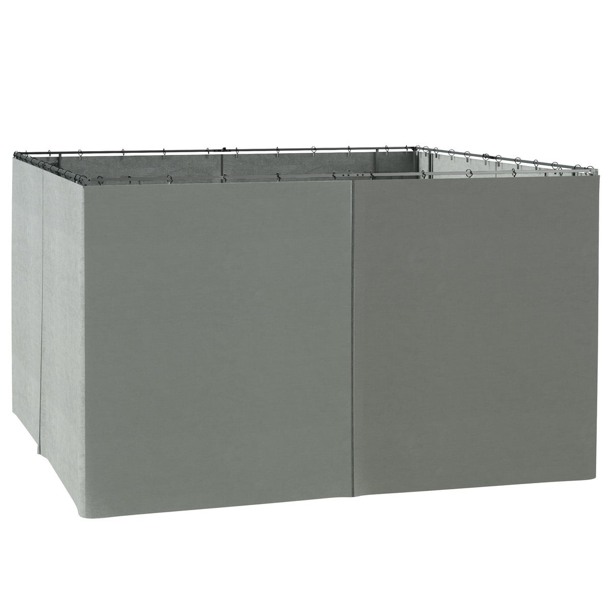 Gazebo Curtains, 10' x 12' Universal Replacement Privacy Curtain, 4-Panels Sidewall with Hooks/C-Rings, Dark Grey