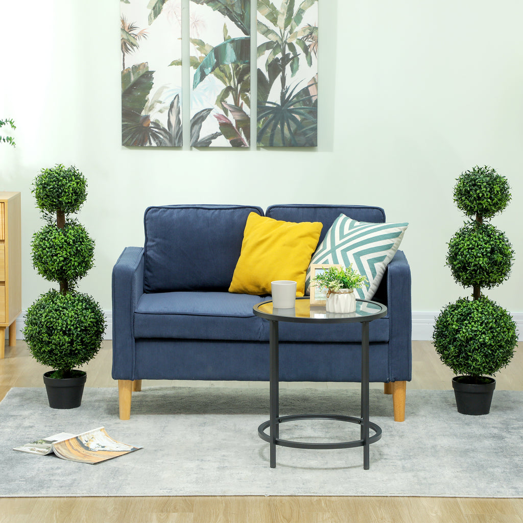 2 Pack 36.1" Artificial Trees, Boxwood Topiary Ball Trees with Pot for Indoor, Outdoor, Home Office, Living Room, Green