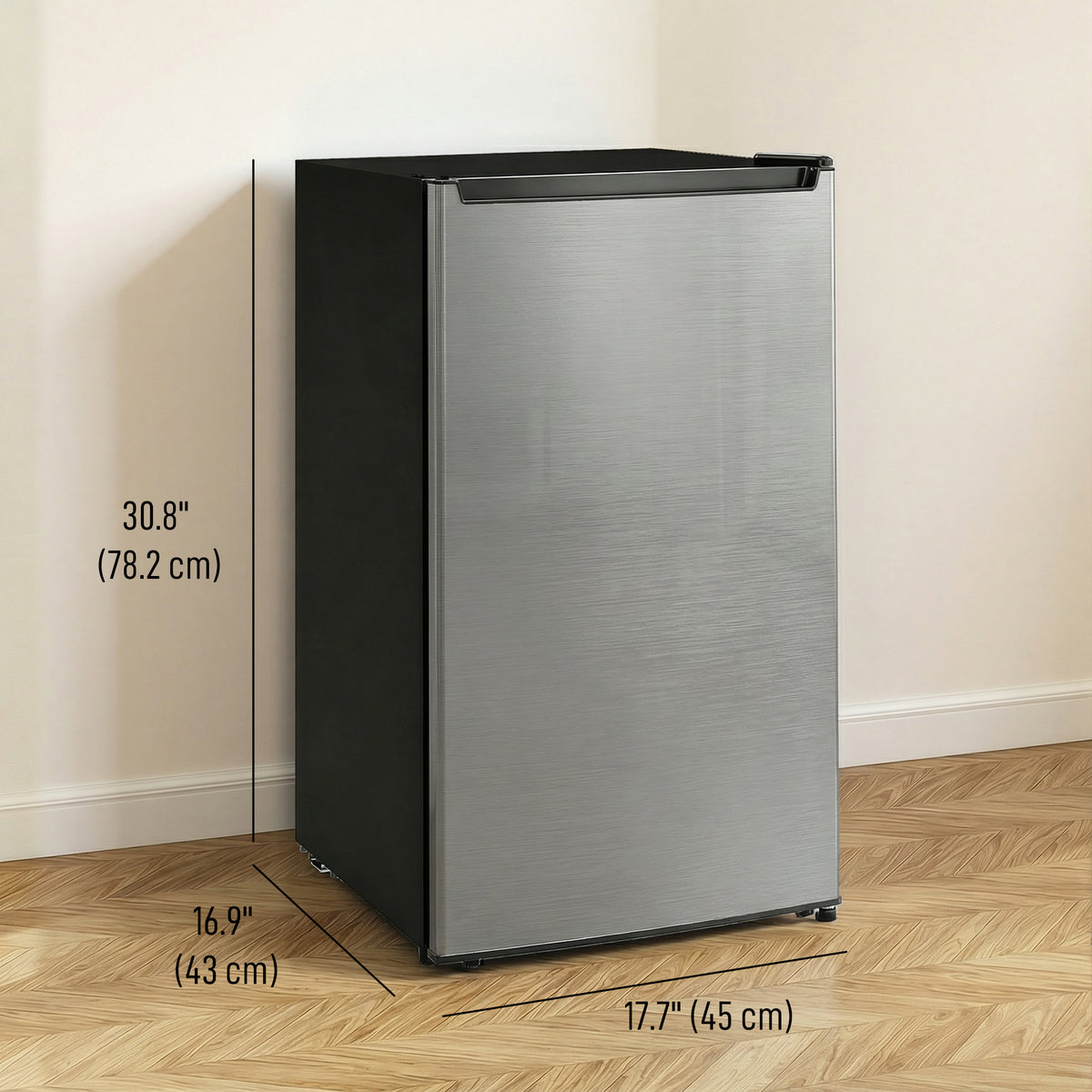 2.1 Cu. Ft. Mini Freezer, Compact Upright Freezer with Reversible Door, Removable Shelf, Adjustable Temperature, Silver