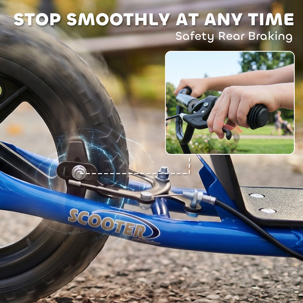 Adjustable Kids Pro Stunt Scooter Children Street Bike Bicycle Ride On with 12” Tire (Blue)