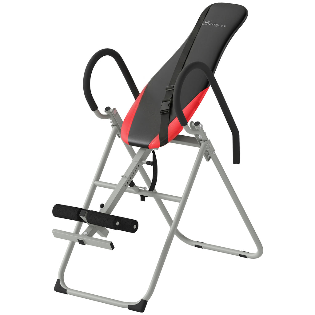 Soozier Inversion Table, Heavy Duty Folding Inversion Table with Adjustable Ankle Lock and Safety Belt for Pain Relief Therapy
