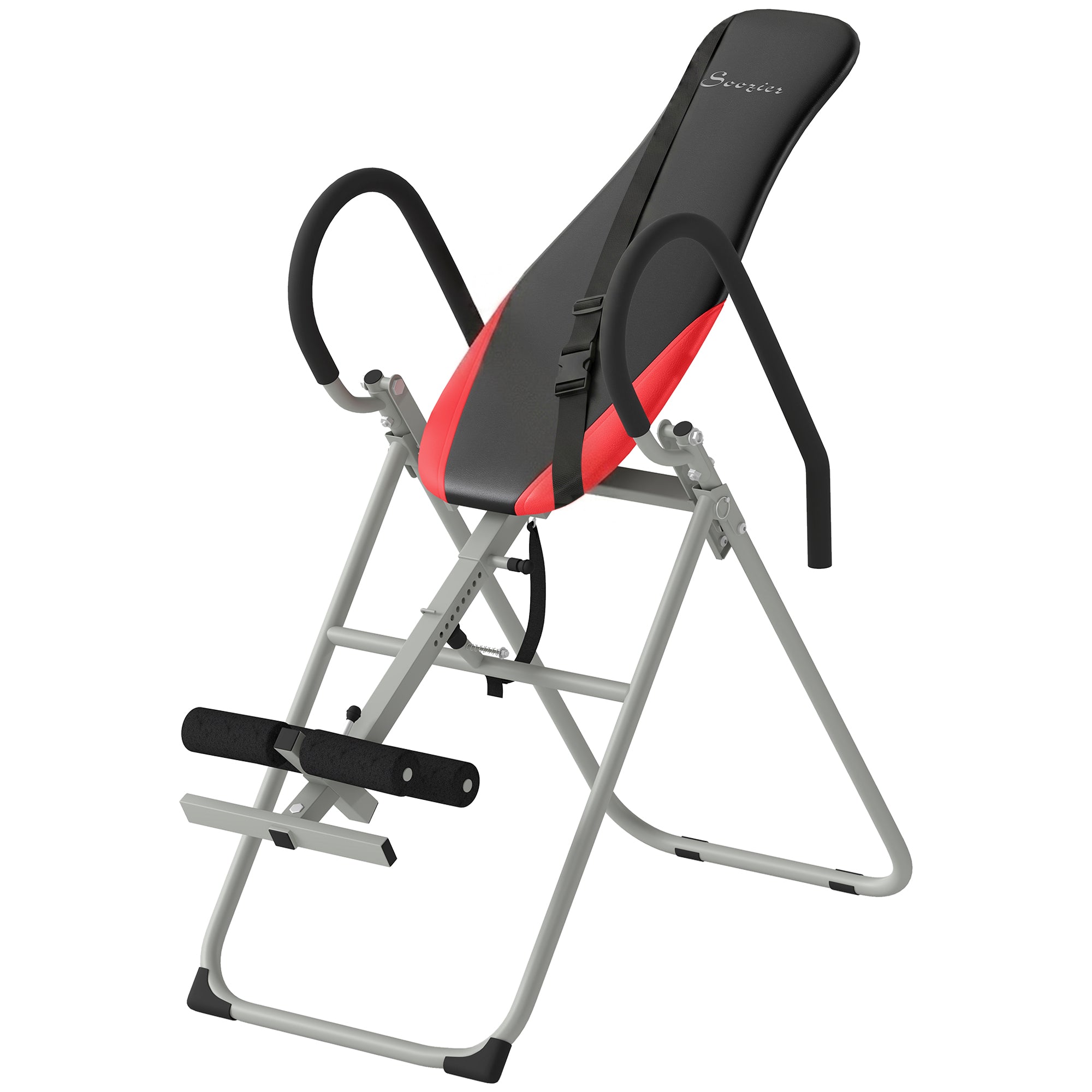 Soozier Inversion Table, Heavy Duty Folding Inversion Table with Adjustable Ankle Lock and Safety Belt for Pain Relief Therapy
