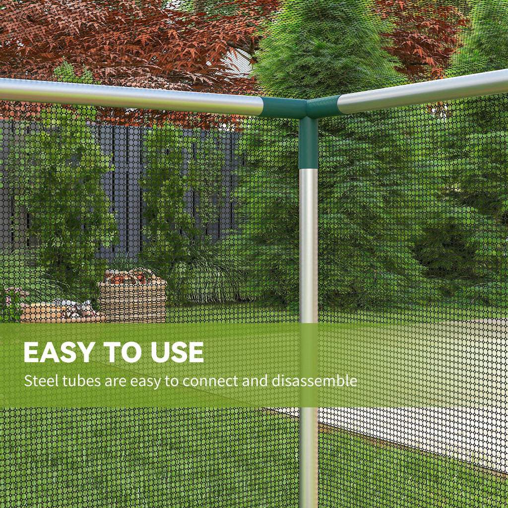 Galvanized Steel Crop Cage, Plant Protection Tent with Zippered Door, 4' x 4', Green