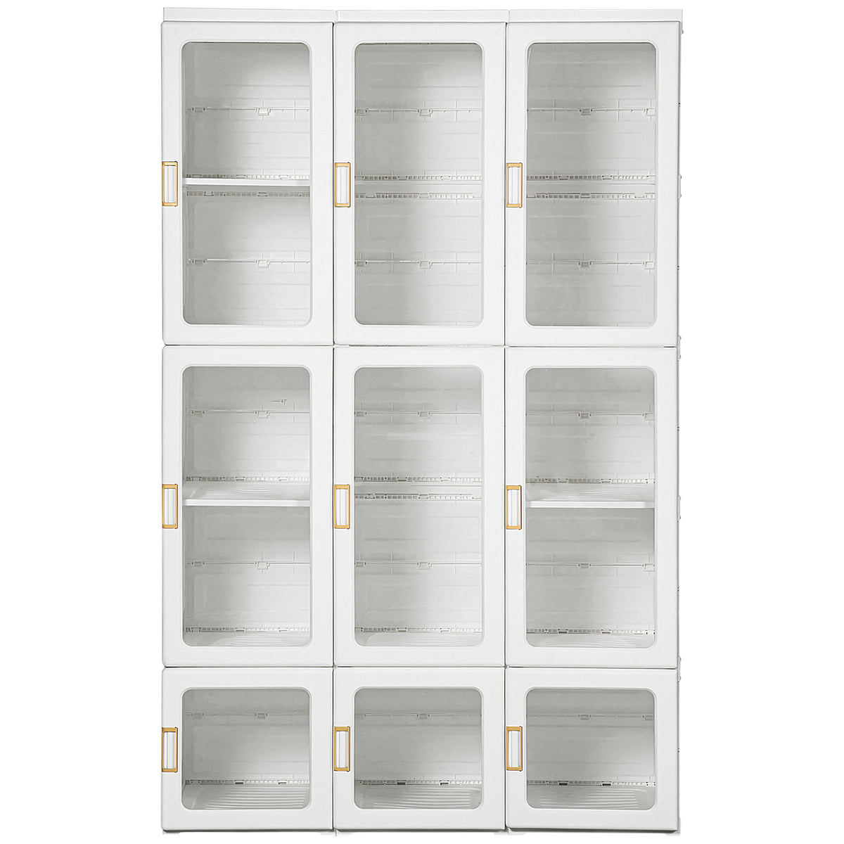 Small Apartment Bedroom Closet Foldable Portable Closet with Cube Storage Hanging Rods Magnet Doors, White