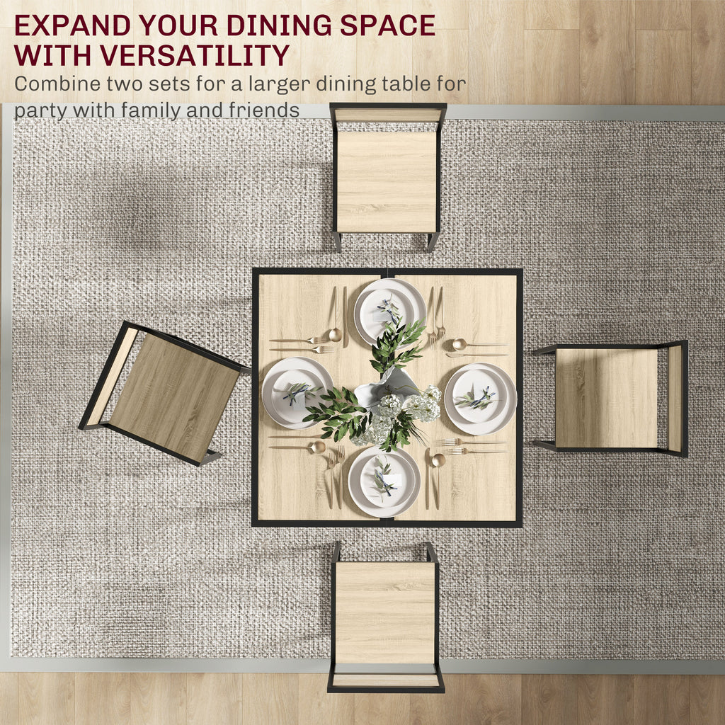 Dining Table Set, Industrial Dining Set for 2, Kitchen Table and Chairs for Small Space, Dining Room Table with Chairs