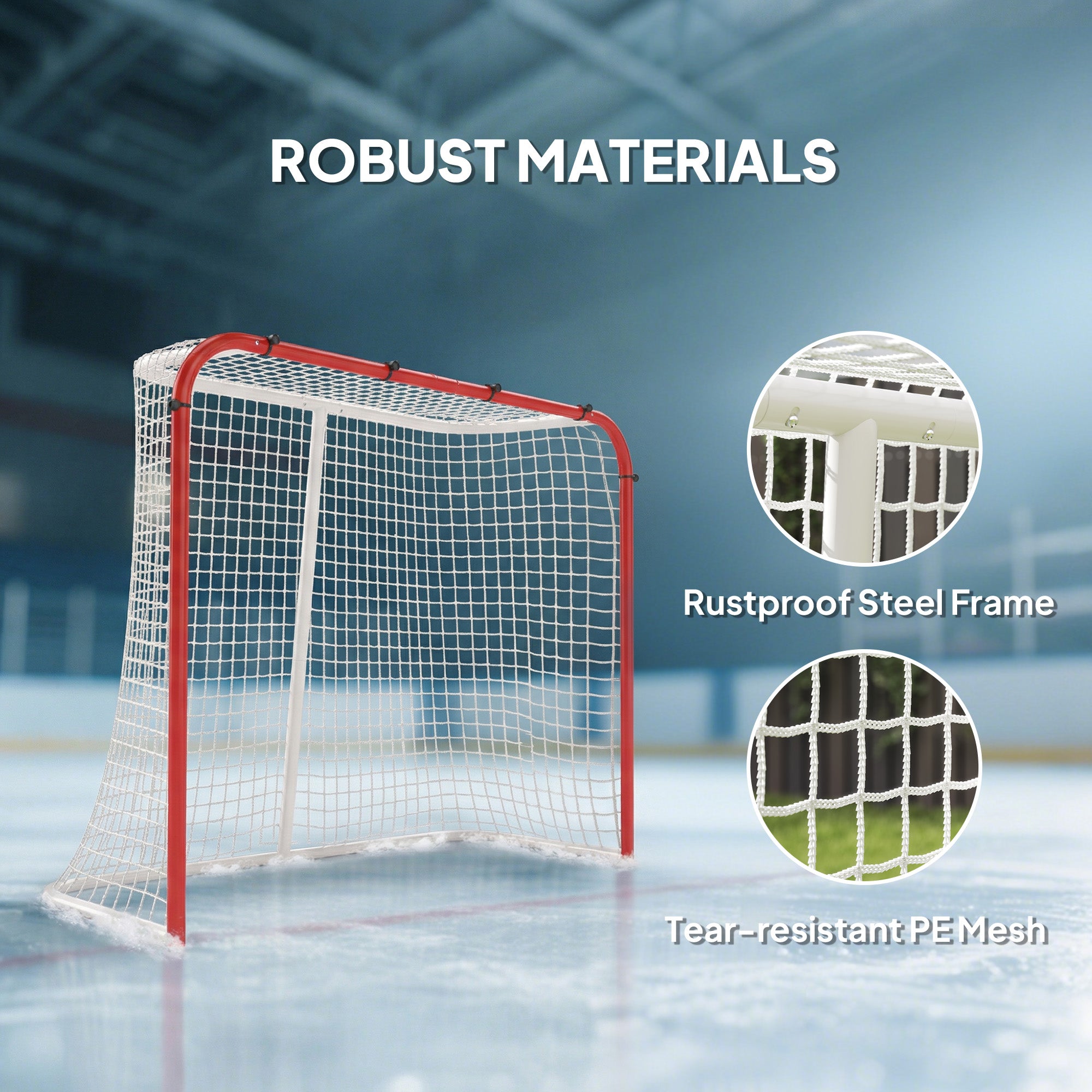 Soozier Hockey Net, Easy Set Up Hockey Goal with Steel Frame, PE Mesh, Outdoor Hockey Training Equipment for Garden, Backyard
