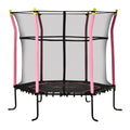 Soozier 63" Kids Trampoline Mini Indoor Bouncer Jumper with Enclosure Net Elastic Thick Padded Pole Gift for 3-6 Years, Pink