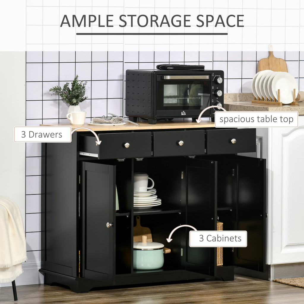 Modern Sideboard, Buffet Cabinet with Storage Cabinets, Drawers and Adjustable Shelves for Living Room, White