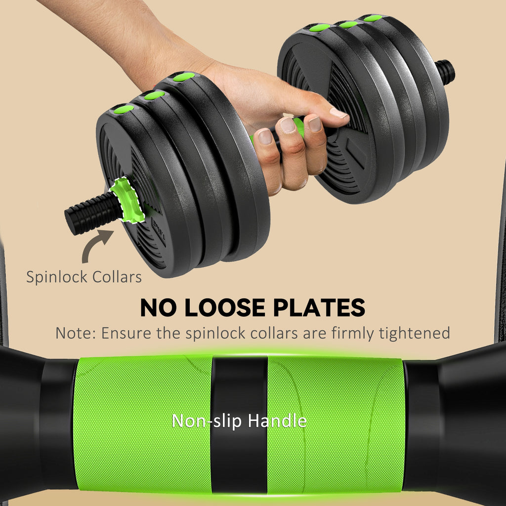 Soozier Adjustable Dumbbell Set, 3 in 1 Weights Dumbbells Set for Home Gym, 33lb Free Weights with Connector and Non-Slip Grip
