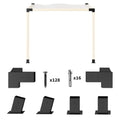 Pergola Kit, 15° Slanted Pergola Bracket Kit with 3-Way Brackets, Post Bases, Wall Mounts for 3.6" X 3.6" Lumber, Black
