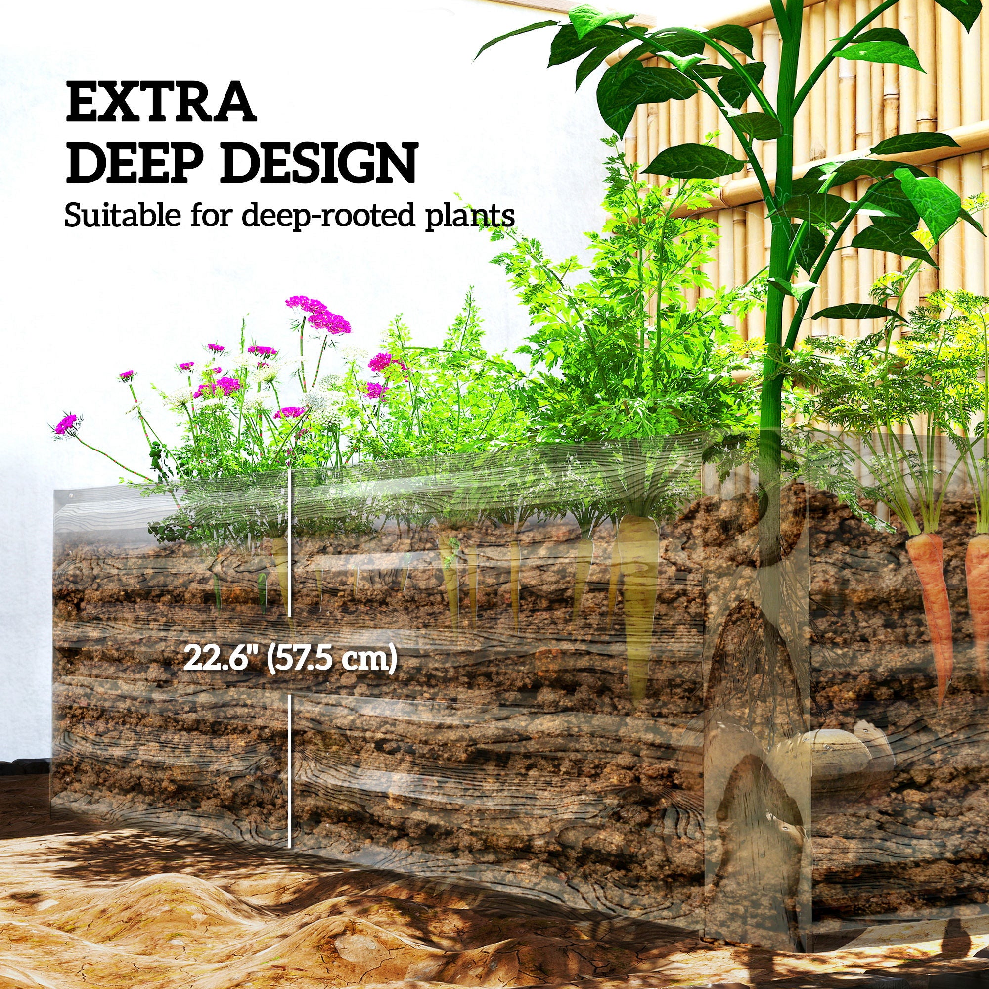 6' x 3' x 2' ዝዓቢ ልዕል ዝበለ ኣታኽልቲ ዓራት፣ ንኣታኽልቲ፣ ቅመማትን ኣሕምልትን ንምብቃል ዝጠቅም ዝተለበጠ ሳጹን ኣታኽልቲ፣ ቀሊል ዕጨይሽ መልክዕ