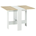 Drop Leaf Dining Table Wood Folding Table Multi-Use Side Table Dining Desk Space Saving Table, White/Oak