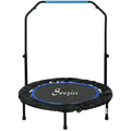 Soozier 40" Foldable Mini Fitness Trampoline, with Adjustable Foam Handle, Blue