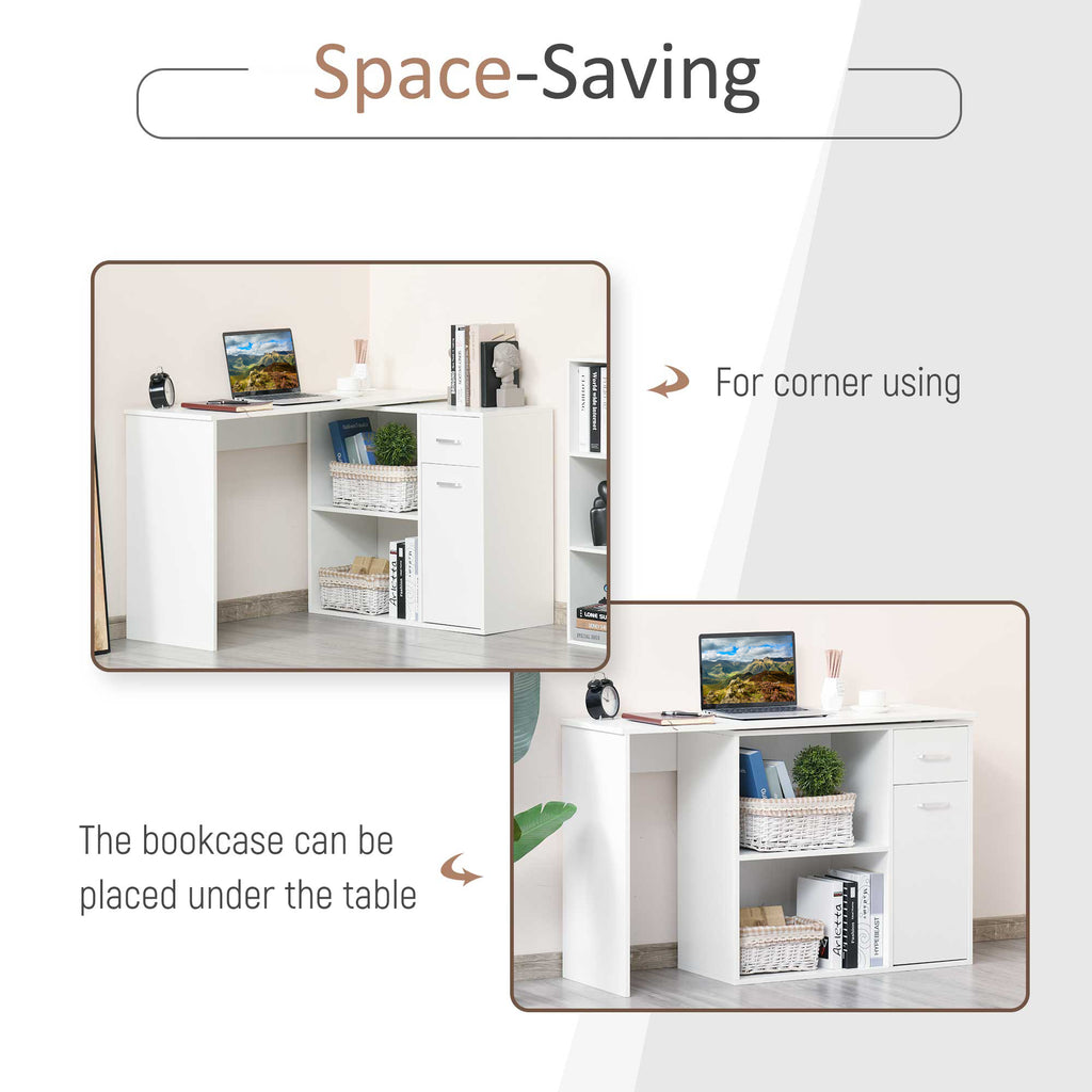 180° Rotating Home Office Corner Desk Storage Shelf Cabinet Black