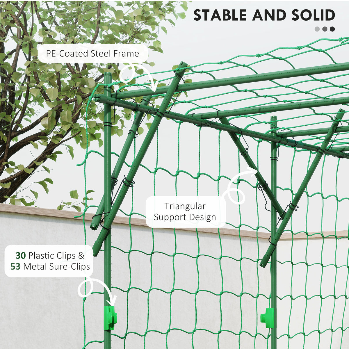 Garden Arch Cucumber Trellis for Climbing Plants, 7.3 FT Tall Metal Plant Trellis Support with Climbing Net, Black