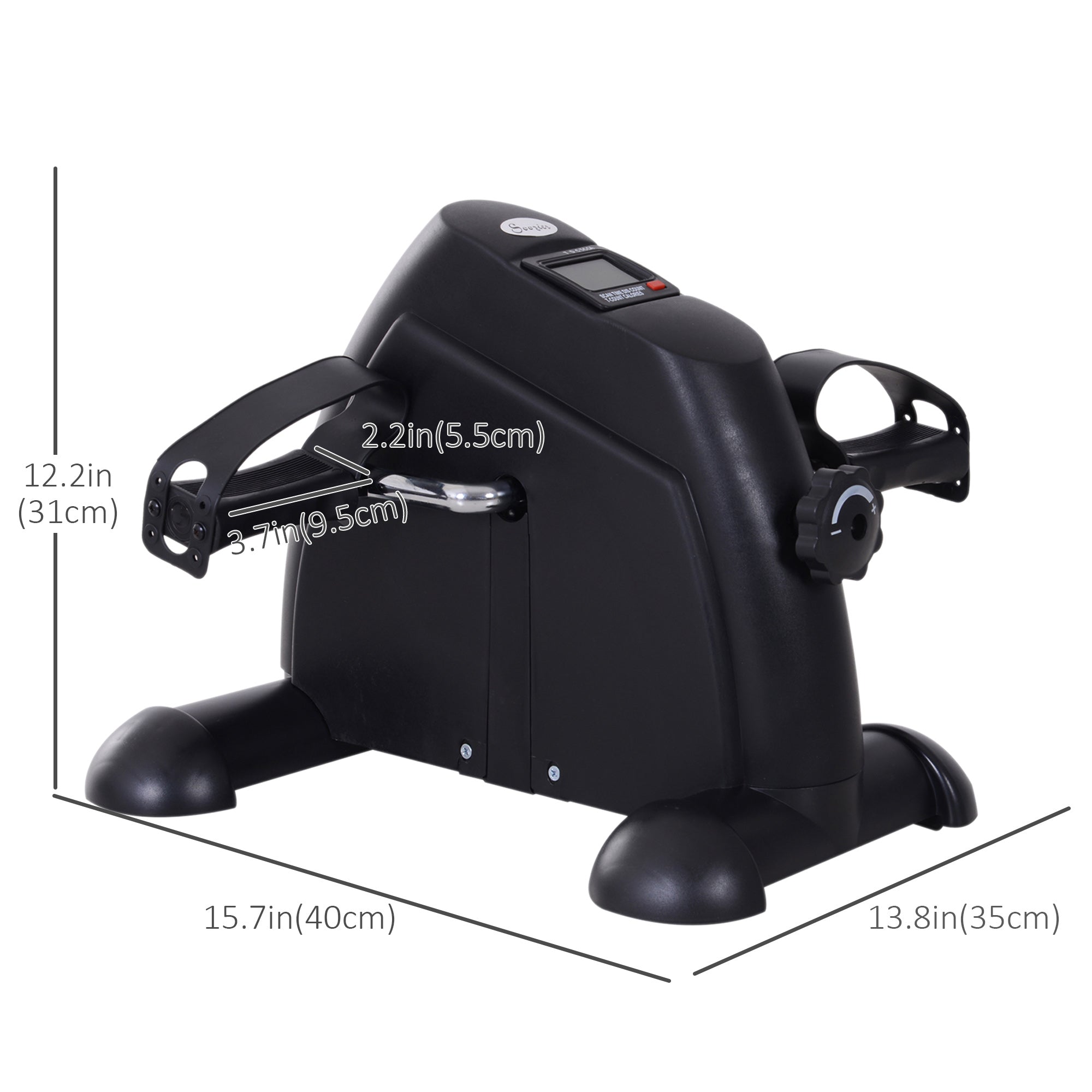 Soozier Portable Mini Pedal Exercise Bike Indoor Cycle Fitness Arm Leg w/ LCD Display, Black