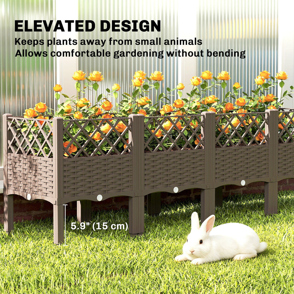 Raised Garden Bed with Legs, Self Watering Elevated Planter Boxes with Drainage Holes, 31.5" x 15.7" x 20.3"