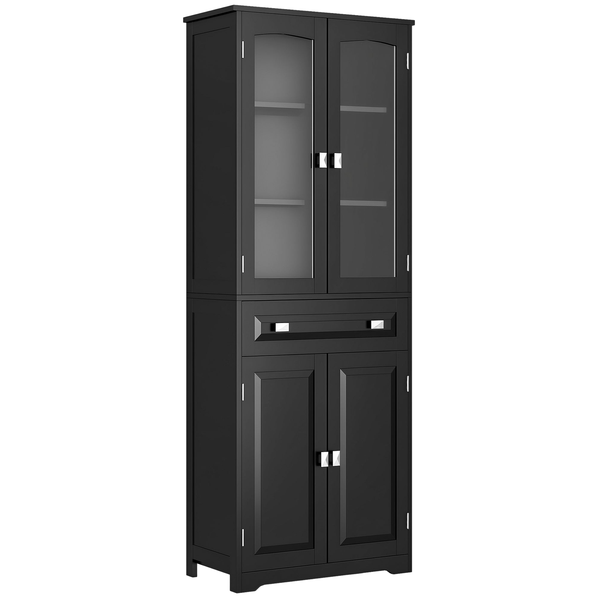 67" 4-Door Kitchen Pantry Cabinet, Freestanding Storage Cabinet Cupboard with Adjustable Shelves, White