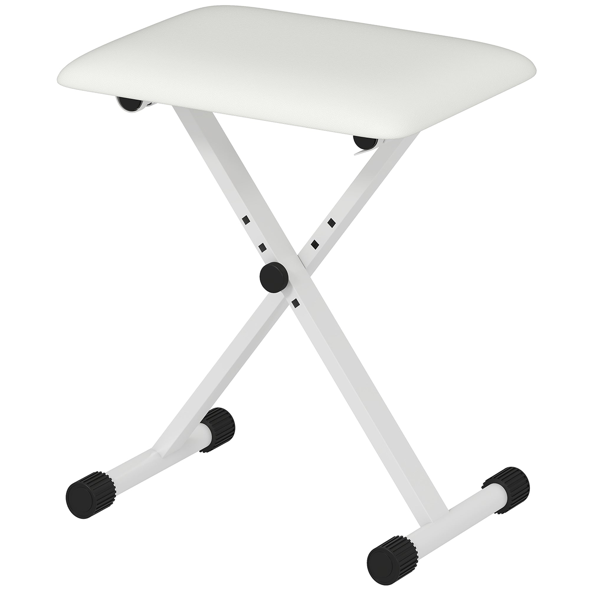Adjustable Piano Bench, X-Style Folding Piano Stool with Padded Seat, Non-Slip Rubber Feet, Keyboard Chair, Black