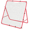 Soozier Soccer 5 Angles Adjustable Soccer Rebounder Net, Multi-Sport Training Bounce Back Net, Red