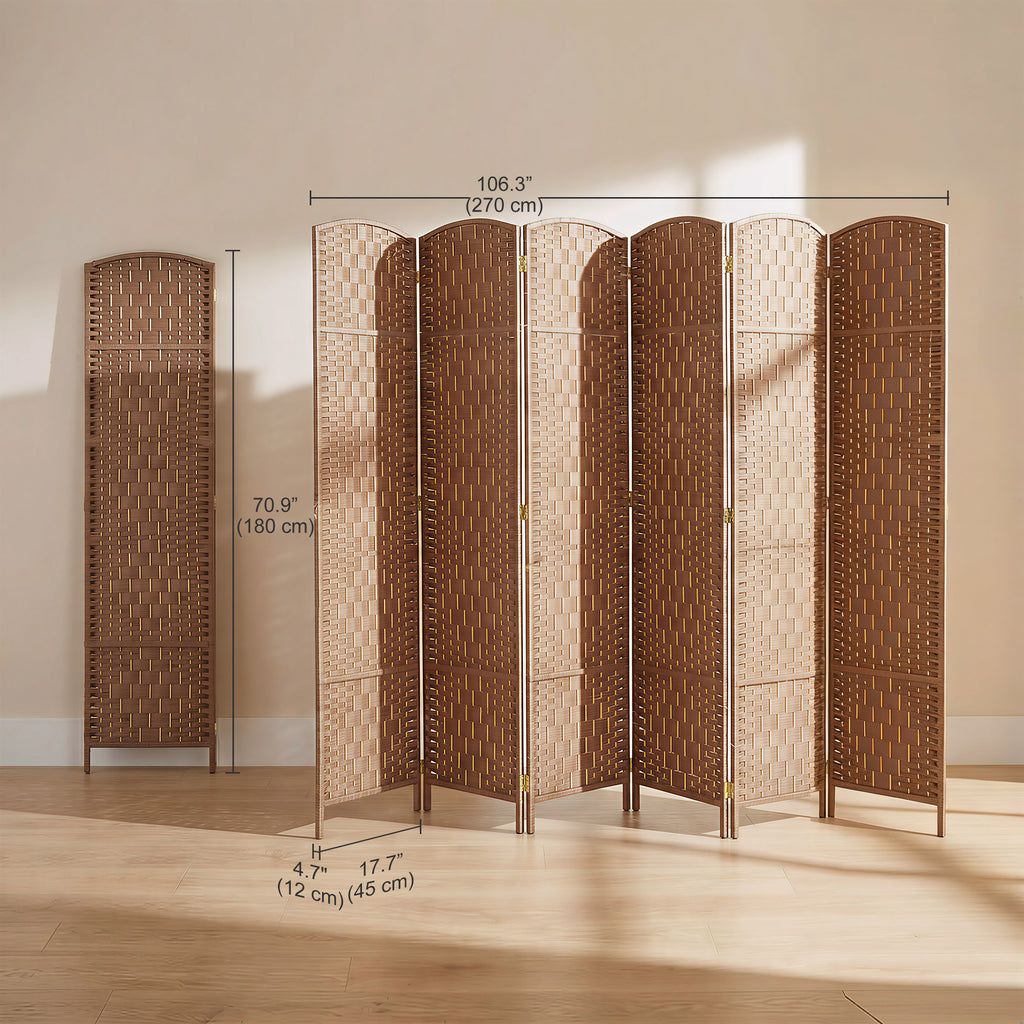 6ft Folding Room Divider, 3 Panel Wall Partition with Wooden Frame for Bedroom, Home Office, Natural