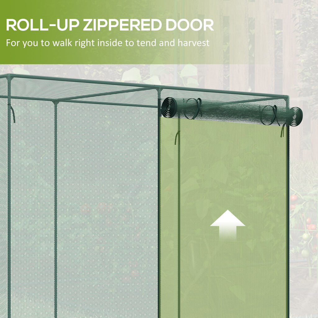 6.5 x 3.3ft Crop Cage, Garden Plant Protector with Single Zippered Door, Storage Bag and Ground Stakes, Black