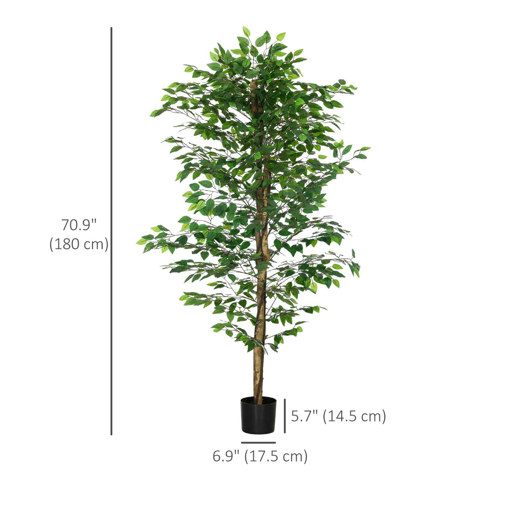 6ft Artificial Trees Ficus, Indoor Fake Plant with Pot, for Home Decor