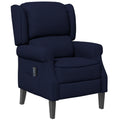 Push Back Recliner Chair, Vibration Massage Recliner for Living Room with Extendable Footrest, Remote, Pocket, Blue